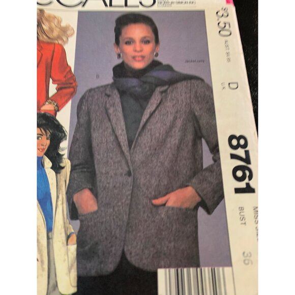 McCall's Misses Jacket Sewing Pattern Sz 14 8761 - Uncut - Picture 4 of 9